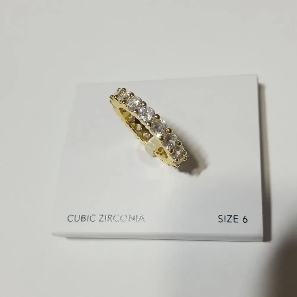 New! The M Jewelers The Round Eternity Band Ring Cubic Zirconia size 6